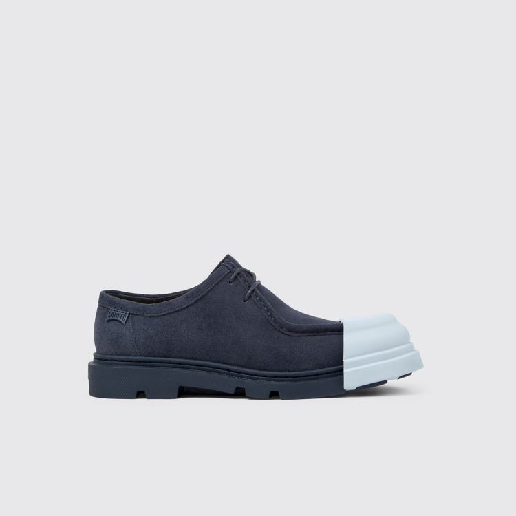 Side view of Junction Blue nubuck shoes for women