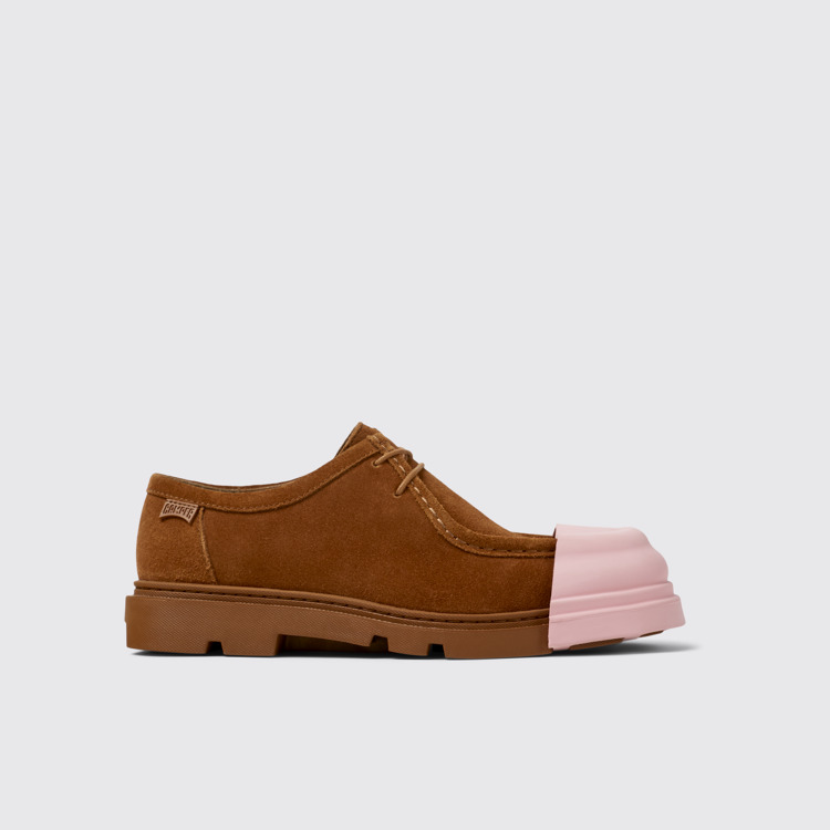 Side view of Junction Brown Nubuck Shoes for Women.