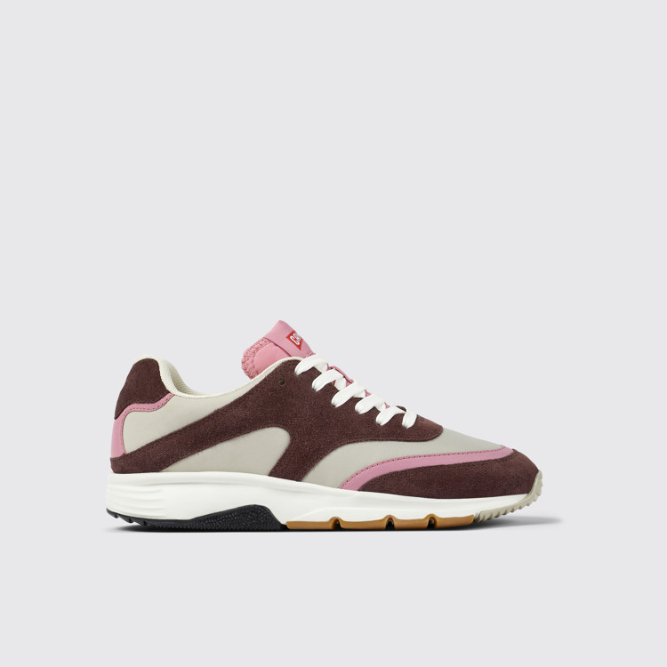 Side view of Drift Multicolored textile and nubuck sneakers for women