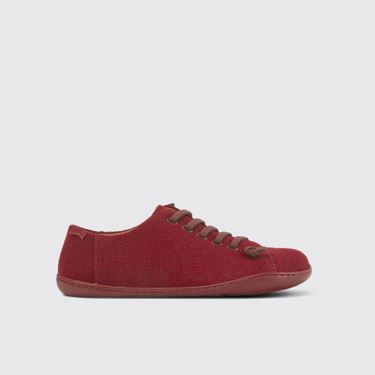 Side view of Peu Burgundy wool and viscose shoes for women