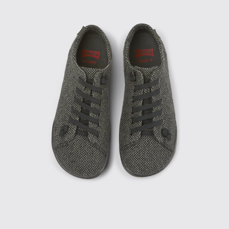 Overhead view of Peu Gray wool and viscose shoes for women