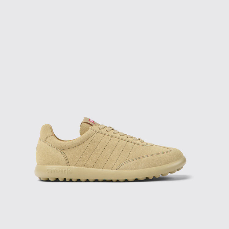 Side view of Pelotas XLite Beige nubuck sneakers for women