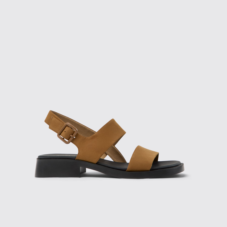 Side view of Dana Brown Nubuck Sandals for Women.