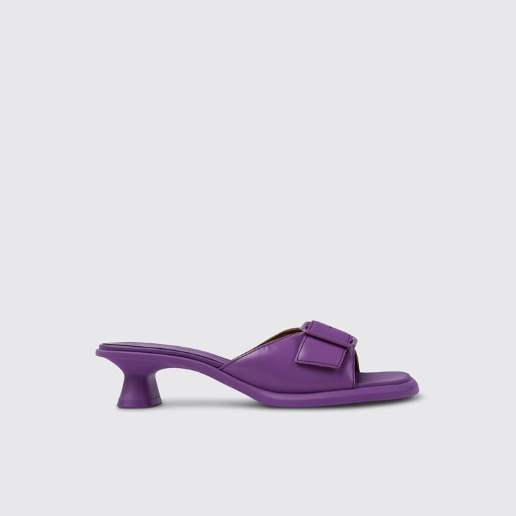 Side view of Dina Purple Leather Sandal for Women