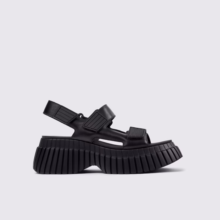 BCN - K201511-005 - Black Leather Sandals for Women.