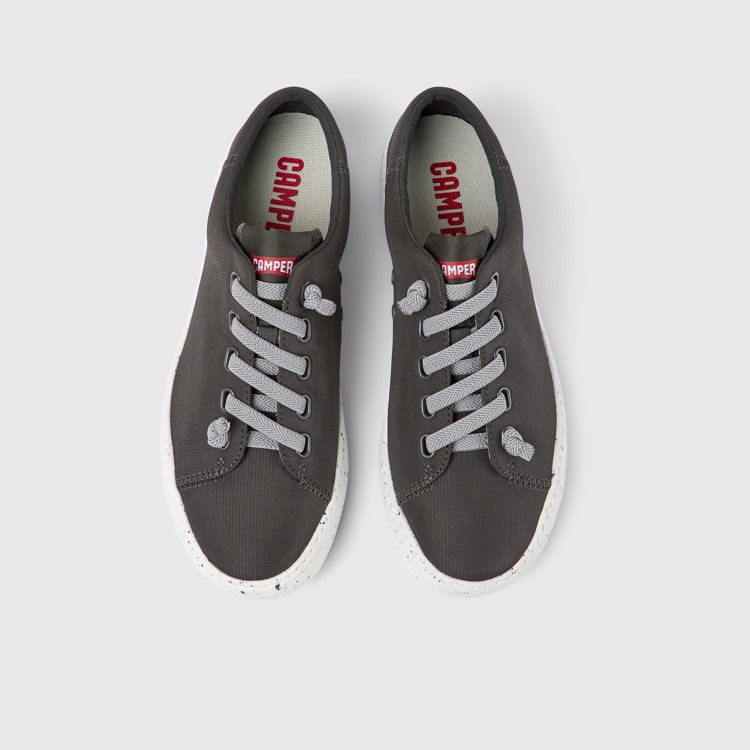 Overhead view of Peu Touring Gray textile sneakers for women