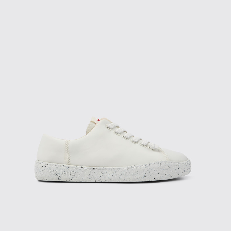 Side view of Peu Touring White Textile Sneaker for Women