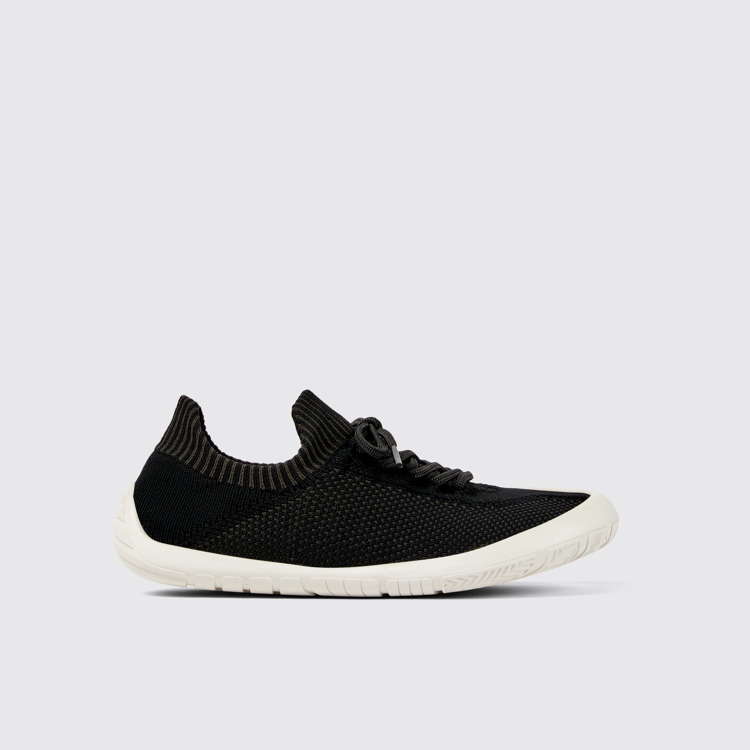 Side view of Peu Path Black Textile Sneaker for Women