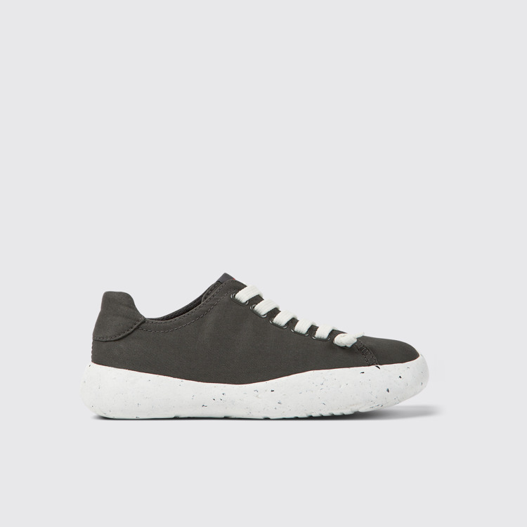 Side view of Peu Stadium Gray textile sneakers for women