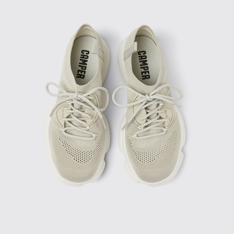 Overhead view of Karst Gray textile sneakers for women