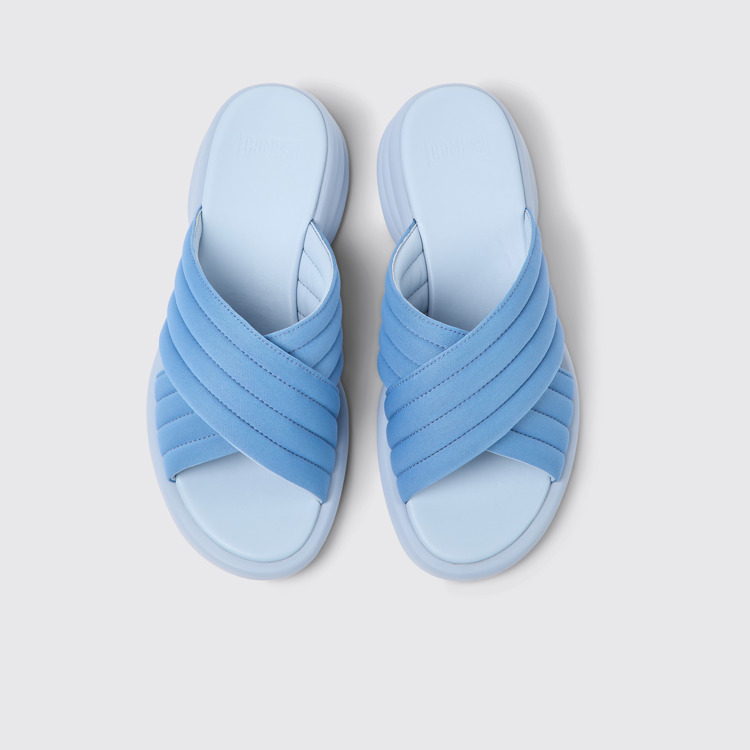 Overhead view of Spiro Blue textile sandals for women