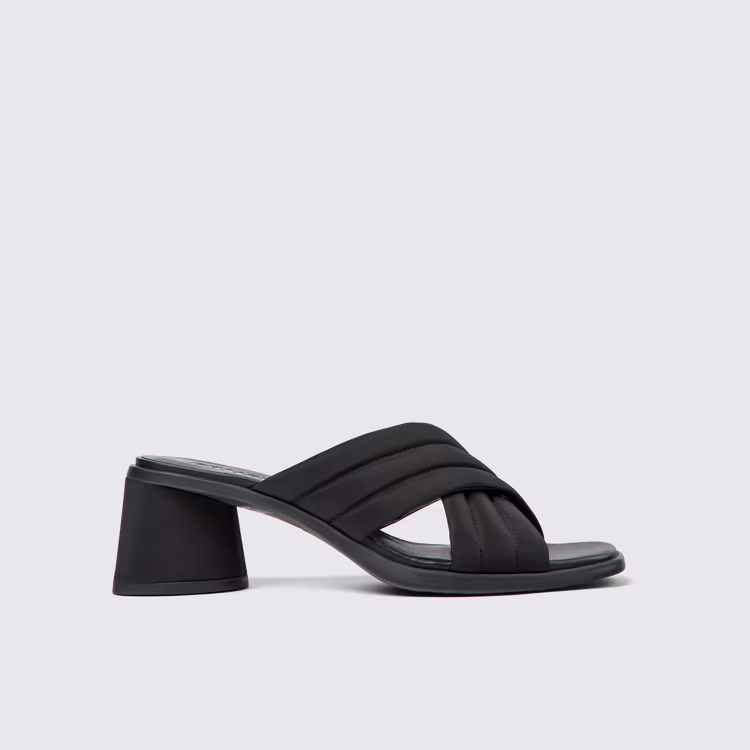 Kiara - K201540-004 - Black Textile Cross-strap Sandal for Women