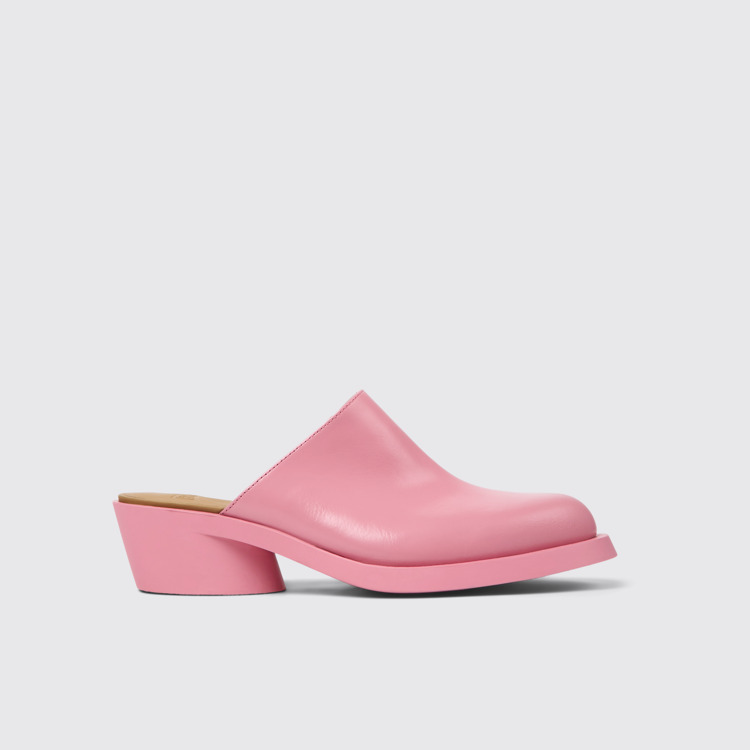 Side view of Bonnie Pink leather mules for women