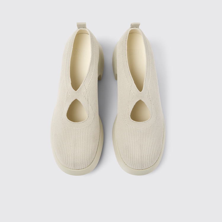 Overhead view of Thelma Gray one-piece knit shoes for women