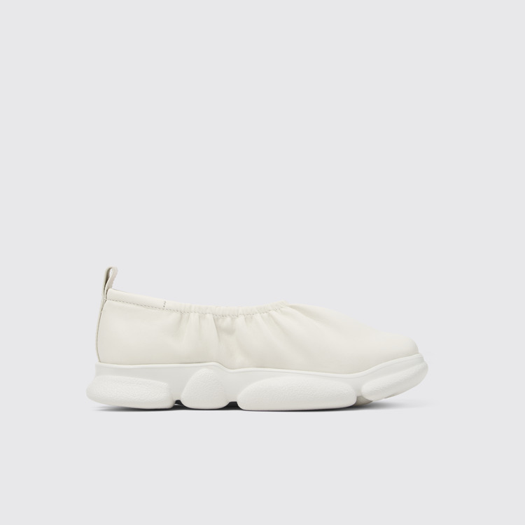 Karst White Leather Women's Shoe.側面