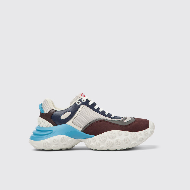 Side view of Pelotas Mars Multicolored textile and nubuck sneakers for women