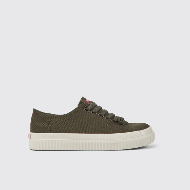 Side view of Peu Roda Green recycled cotton sneakers for women