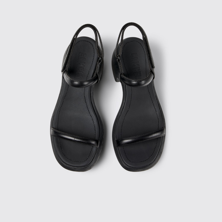 Thelma Sandales en cuir noir pour femme.