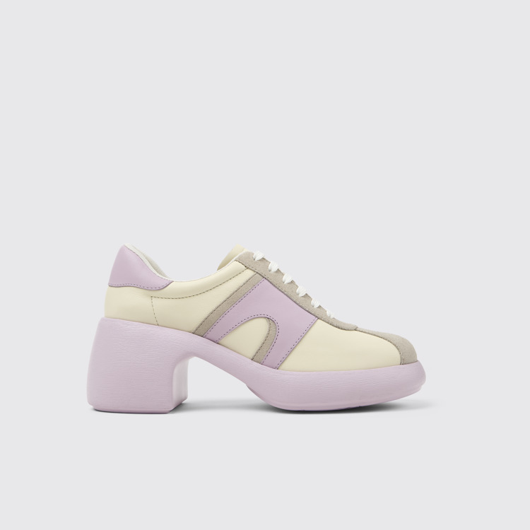 Side view of Thelma White Leather/Nubuck Shoe for Women