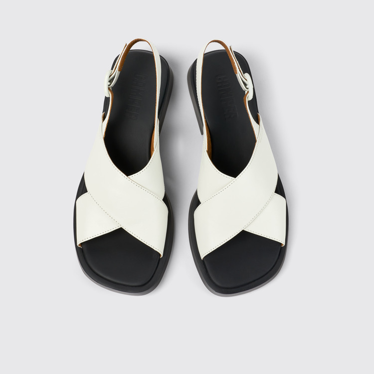 Dana Sandales en cuir blanc pour femme.