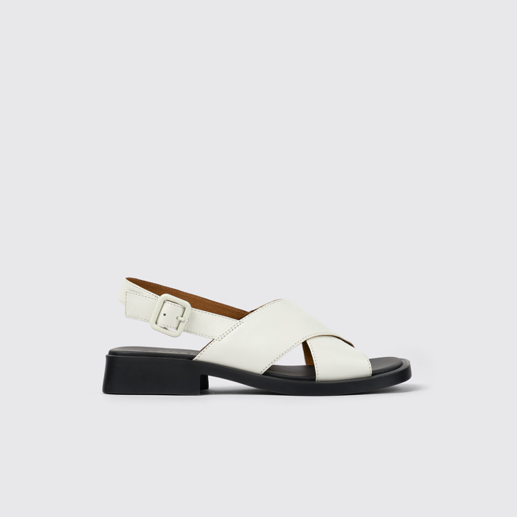 Dana Sandales en cuir blanc pour femme.