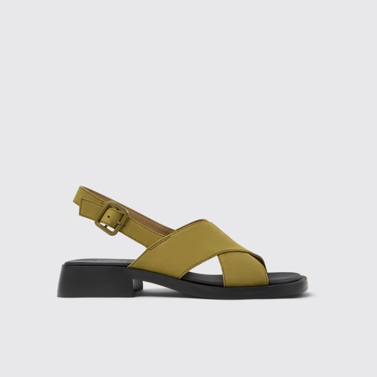 Side view of Dana Green Nubuck Sandals for Women.