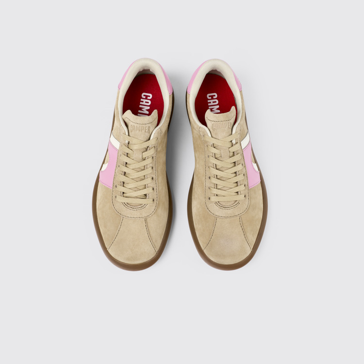 Overhead view of Pelotas Soller Beige Nubuck/Leather Sneaker for Women