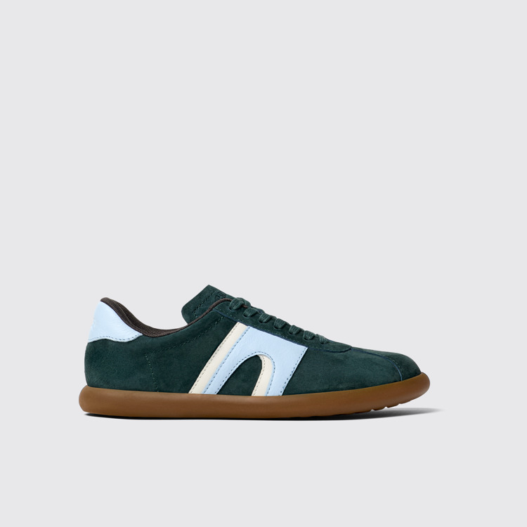 Side view of Pelotas Soller Green Nubuck/Leather Sneaker for Women