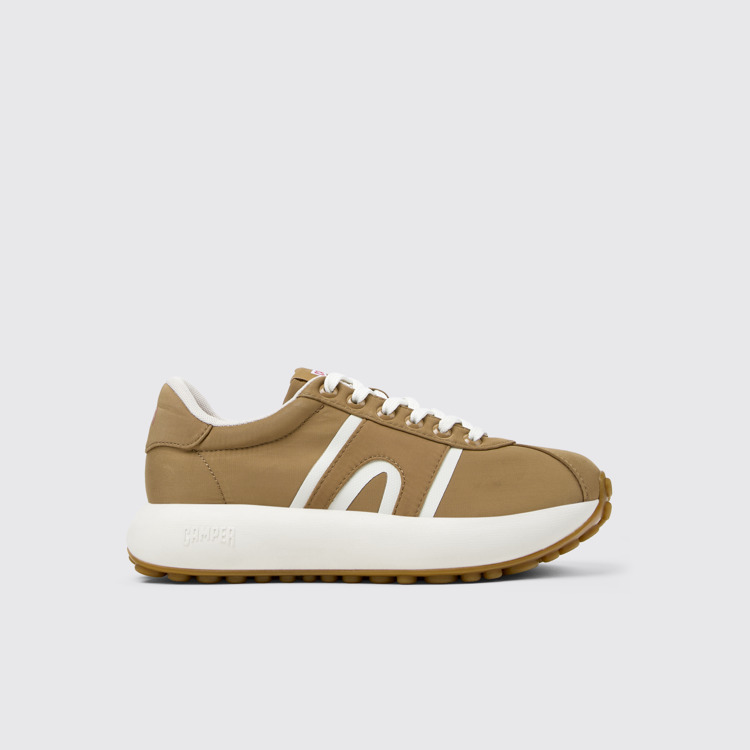 Side view of Pelotas Athens Brown Textile Sneaker for Women