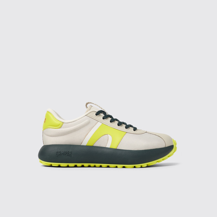 Side view of Pelotas Athens Gray-yellow Textile Sneaker for Women