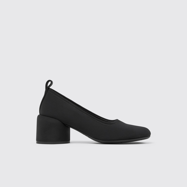 Side view of Niki Black Textile Ballerina for Women