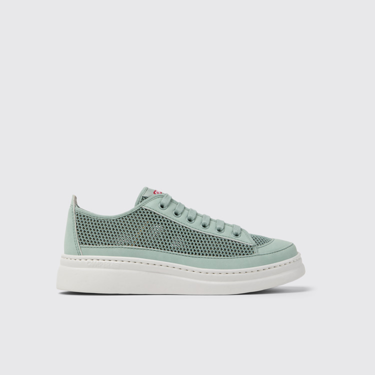 Side view of Runner Green TENCEL® Lyocell and Leather Women's Sneakers.