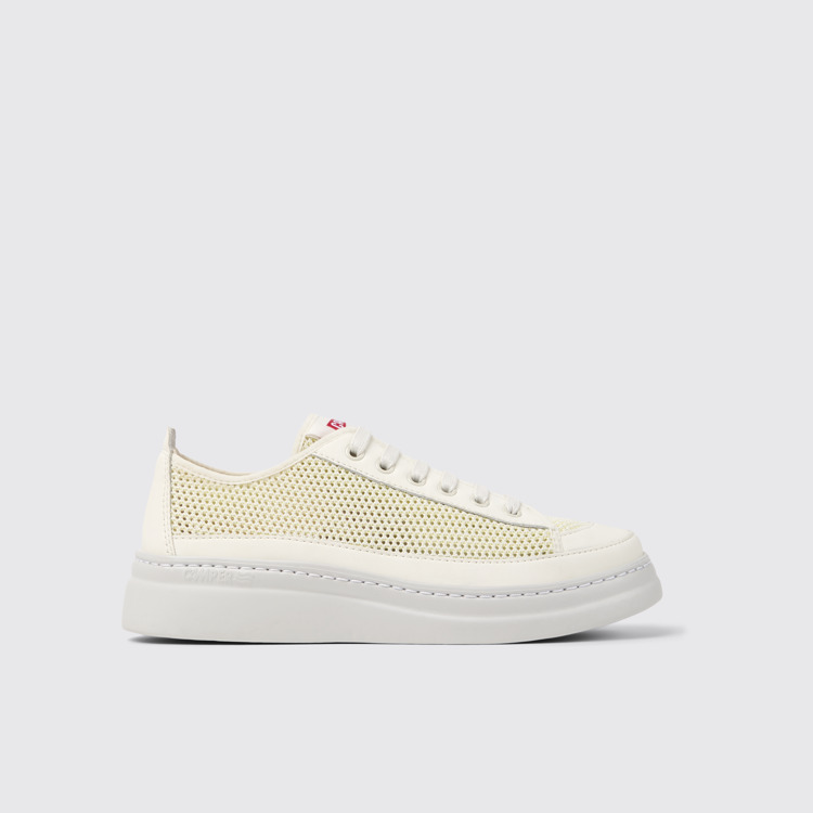 Side view of Runner Multicolor Lyocell Mesh and Leather Sneakers for Women.