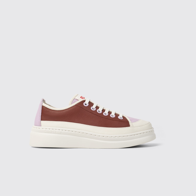 Side view of Twins Multicolored Leather Sneaker for Women