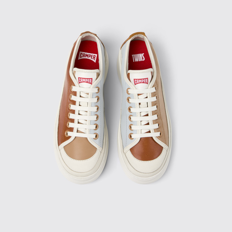 Overhead view of Twins Multicolor Leather Women's Sneaker.