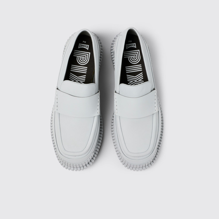 Pix Graue Lederloafer für Damen