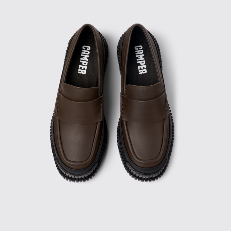 Pix Loafer en cuir marron et noir pour Femme