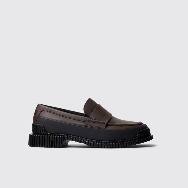 Pix Loafer en cuir marron et noir pour Femme