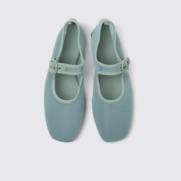 มุมมองด้านบนของ Casi Myra Green Recycled PET Women's Shoe.