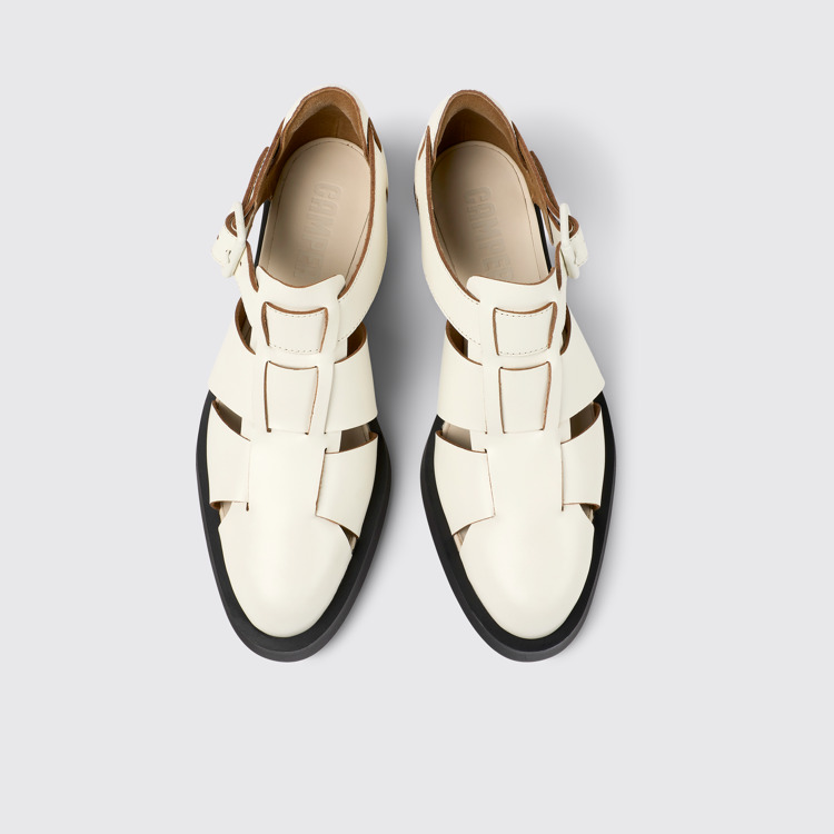 Bonnie Sandales en cuir blanc pour femme