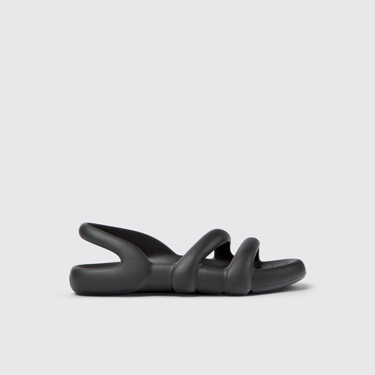 Kobarah Flat Black XL EXTRALIGHT® Sandals for Women. modelin yandan görünümü