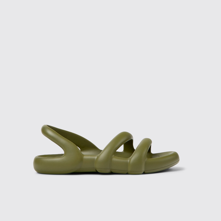 Side view of Kobarah Flat Green unisex Sandal