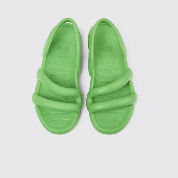 Overhead view of Kobarah Flat Green unisex Sandal