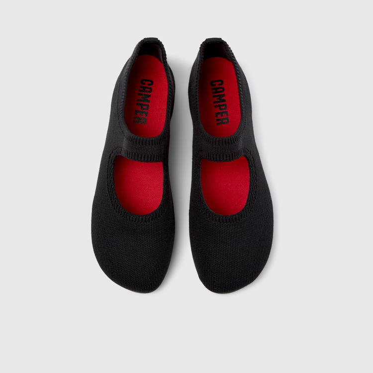 มุมมองด้านบนของ Right Black Textile Women's Shoe.