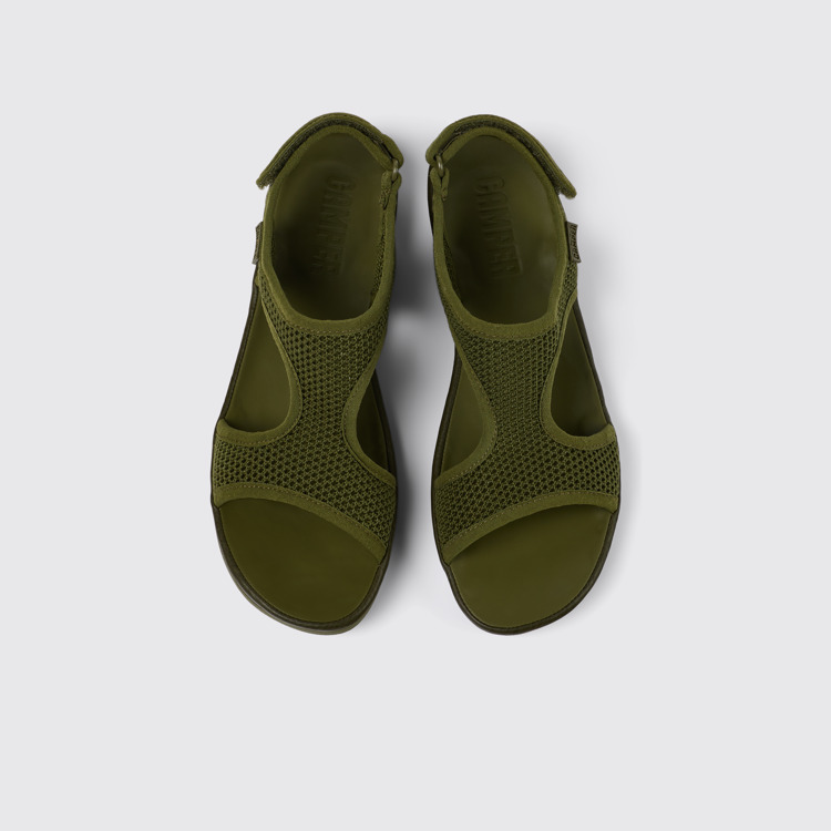 Overhead view of Right Green Textile/Leather Sandal for Women