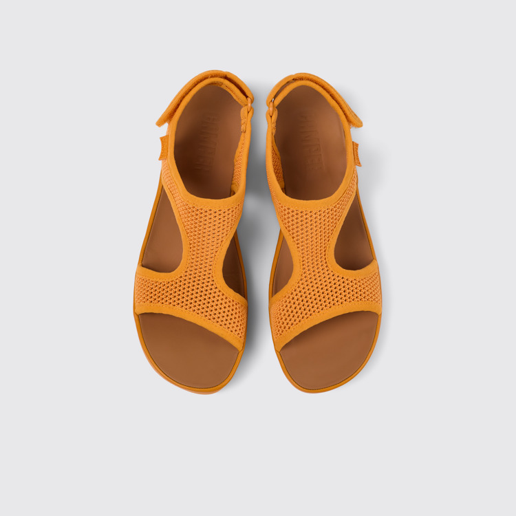 Overhead view of Right Orange Textile/Leather Sandal for Women