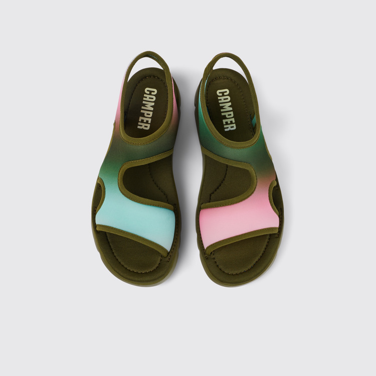 Overhead view of Oruga Multicolored Textile Sandal for Women