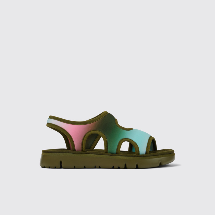 Side view of Oruga Multicolored Textile Sandal for Women