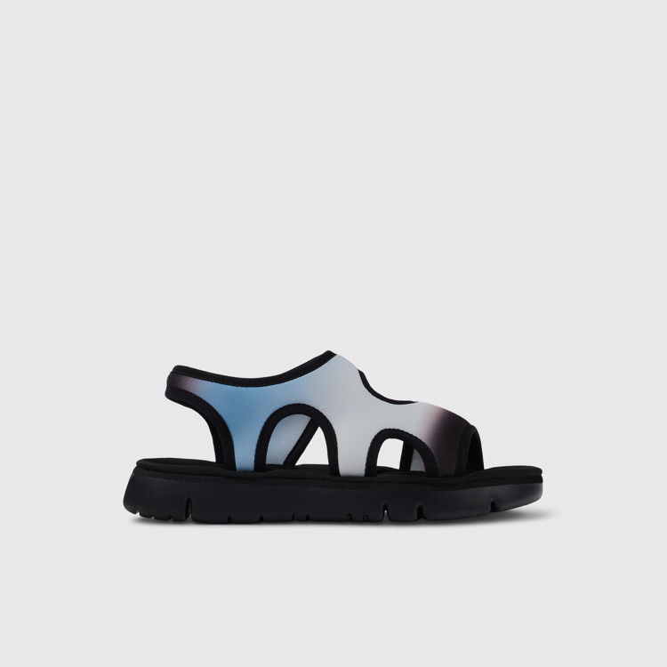 Side view of Oruga Multicolored Textile Sandal for Women