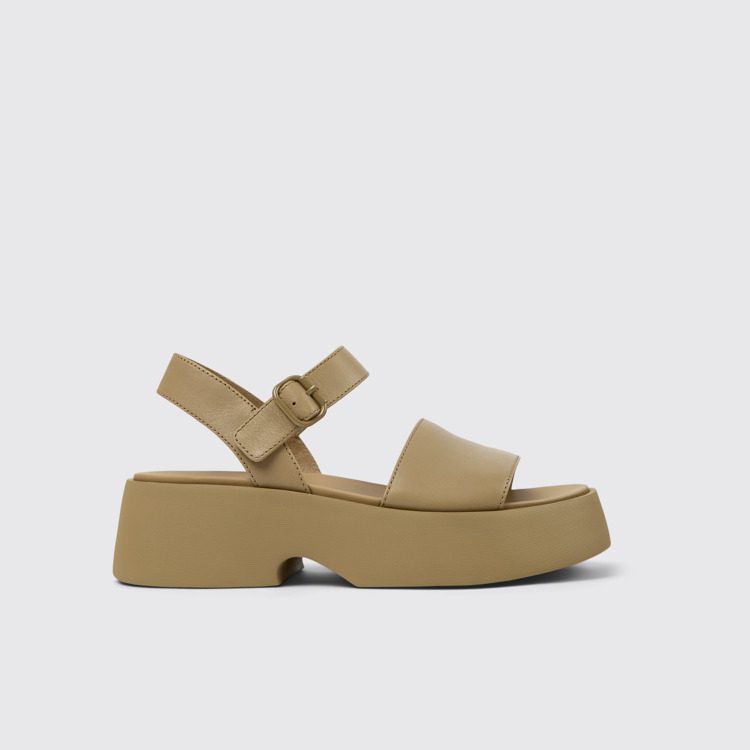 Side view of Tasha Brown Leather Sandal for Women